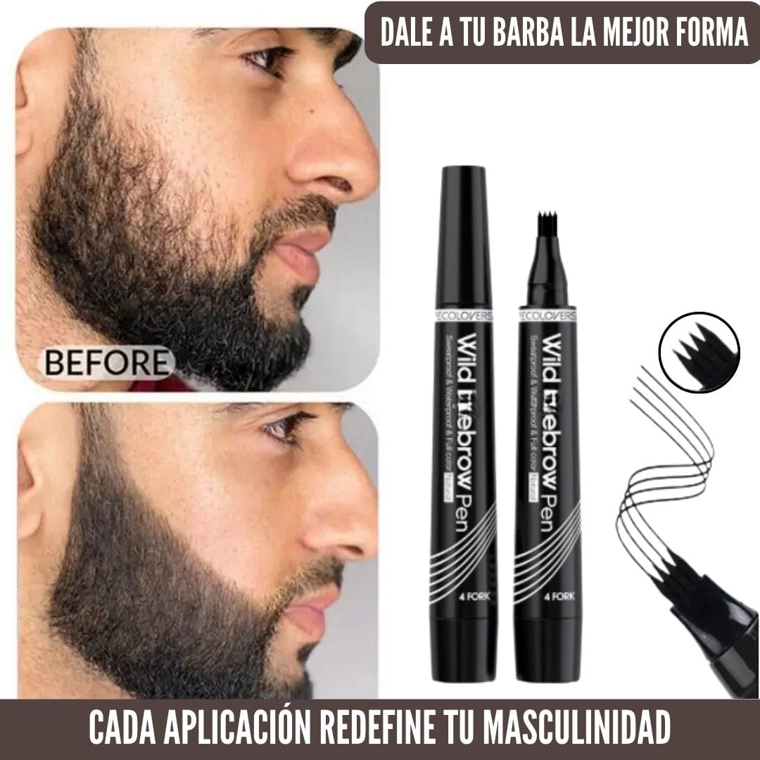 Bolígrafo Barba Perfecta Rellenador de pelos + Cepillo Barba 🔥Envió GRATIS 24H